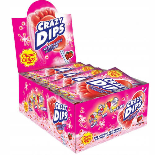 Chupa Chups Crazy Dips (24x14gr.) - Strawberry