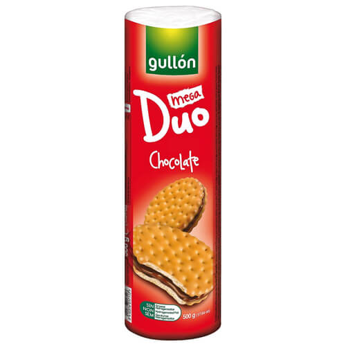 Gullon Mega Duo Μπισκότα Γεμιστά Σοκολάτα 500gr