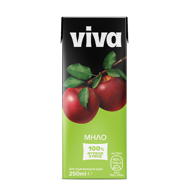 VIVA Μήλο 100% Φυσικός Χυμός 250ml