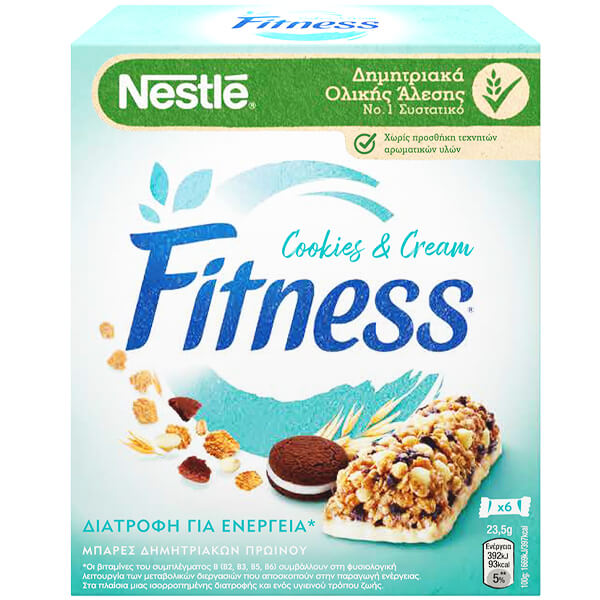 Nestle Fitness Bars Cookies & Cream 6τεμ