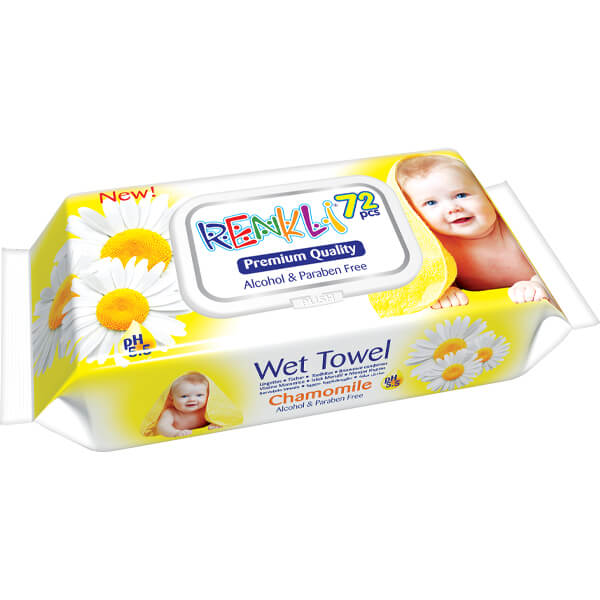 Renkly Μωρομάντηλα με Καπάκι 72τεμ. (Chamomile) (Premium Series)