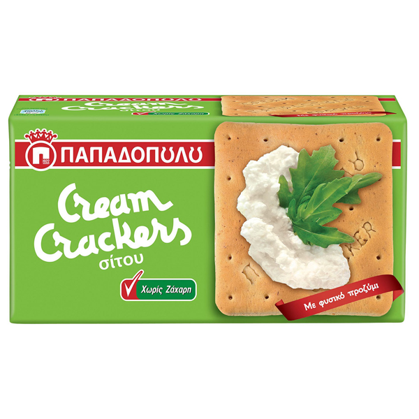 Παπαδόπουλου Cream Crackers 165gr (Χωρίς Ζάχαρη)