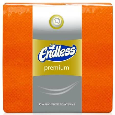 Endless Χαρτοπετσέτα Premium 50τεμ. (33x33cm) Πορτοκαλί