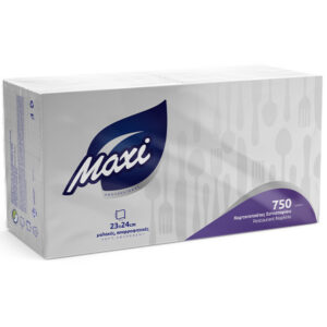 Maxi Χαρτοπετσέτα 1φ 23x24cm 750τεμ Λευκή