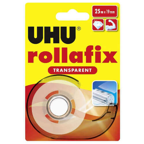 UHU Rollafix Διαφανής (19mm x 25mm) + Βάση