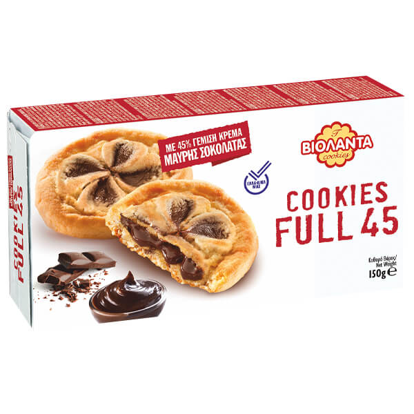 Βιολάντα Cookies Full 45% (Μαύρη Σοκολάτα) 150gr