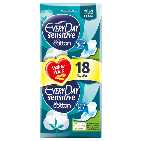 EVERYDAY Σερβιέτες Sensitive 18τεμ. Normal Ultra Plus