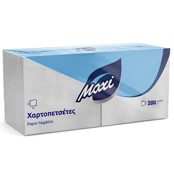 Maxi Χαρτοπετσέτα 1φ (28x30cm) - 200τεμ. Λευκή