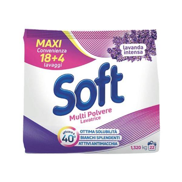 Soft Σκόνη Πλυντηρίου 22μεζ. (1,1kg) - Λεβάντα