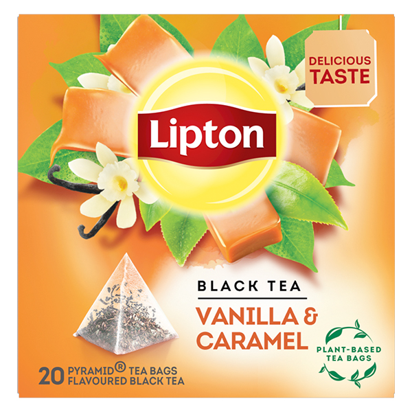 Lipton Μαύρο Τσάι Πυραμίδα (20x1,7gr) - Καραμέλα & Βανίλια