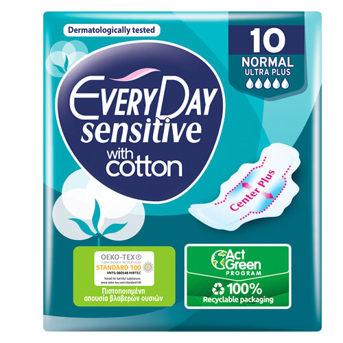 EVERYDAY Σερβιέτες Sensitive 10τεμ. Normal Ultra Plus