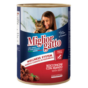 Miglior Gatto Γατοτροφή Κονσέρβα Wellness System Βοδινό 405gr
