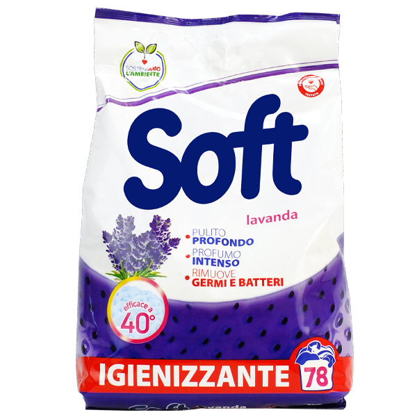 Soft Σκόνη Πλυντηρίου 78 Μεζ. (3,9kg) - Λεβάντα