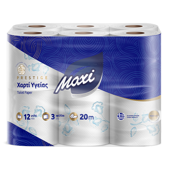 MAXI Χαρτί Υγείας 3φύλλο - 80gr - 12 Ρολά