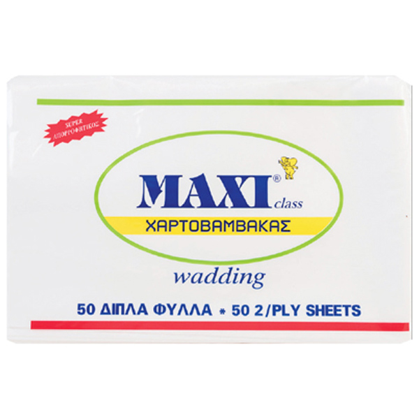 Maxi Χαρτοβάμβακας 2Φ Λευκός 50τεμ.