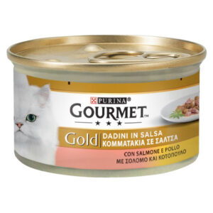 Gourmet Gold Γατοτροφή 85gr (Σολομός-Κοτόπουλο) σε Σάλτσα
