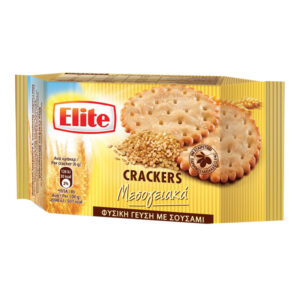 Elite Crackers Μεσογειακά Φυσική Γεύση με Σουσάμι 105gr