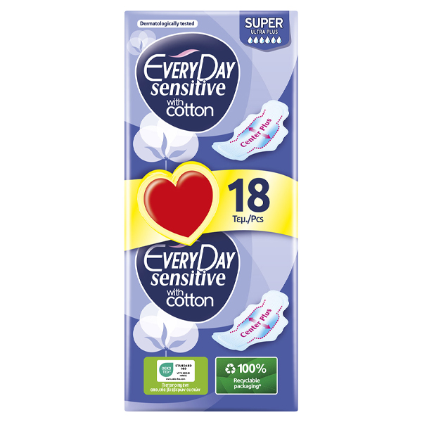 EVERYDAY Σερβιέτες Sensitive 18τεμ. Super Ultra Plus