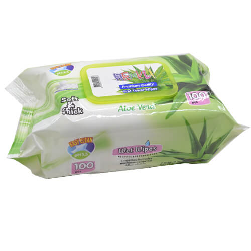 Renkly Μωρομάντηλα με Καπάκι 100τμχ - (Aloe Vera) (Premium Series)