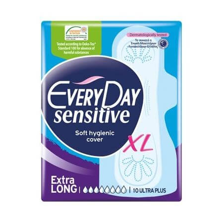 EVERYDAY Σερβιέτες Sensitive 10τεμ. Extra Long Ultra Plus