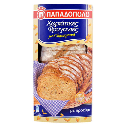 Παπαδόπουλου Φρυγανιές Χωριάτικες 240gr - 6 Δημητριακά