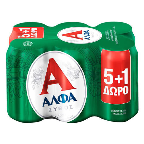 ΑΛΦΑ Μπύρα Κουτί 330ml (5+1 Δώρο)