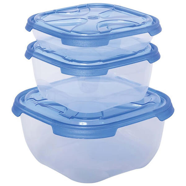 ΚΥΚΛΩΨ Φαγητοδοχείο Fresco Τετράγωνο (3τμχ) 550ml / 1.1lt / 2.1lt