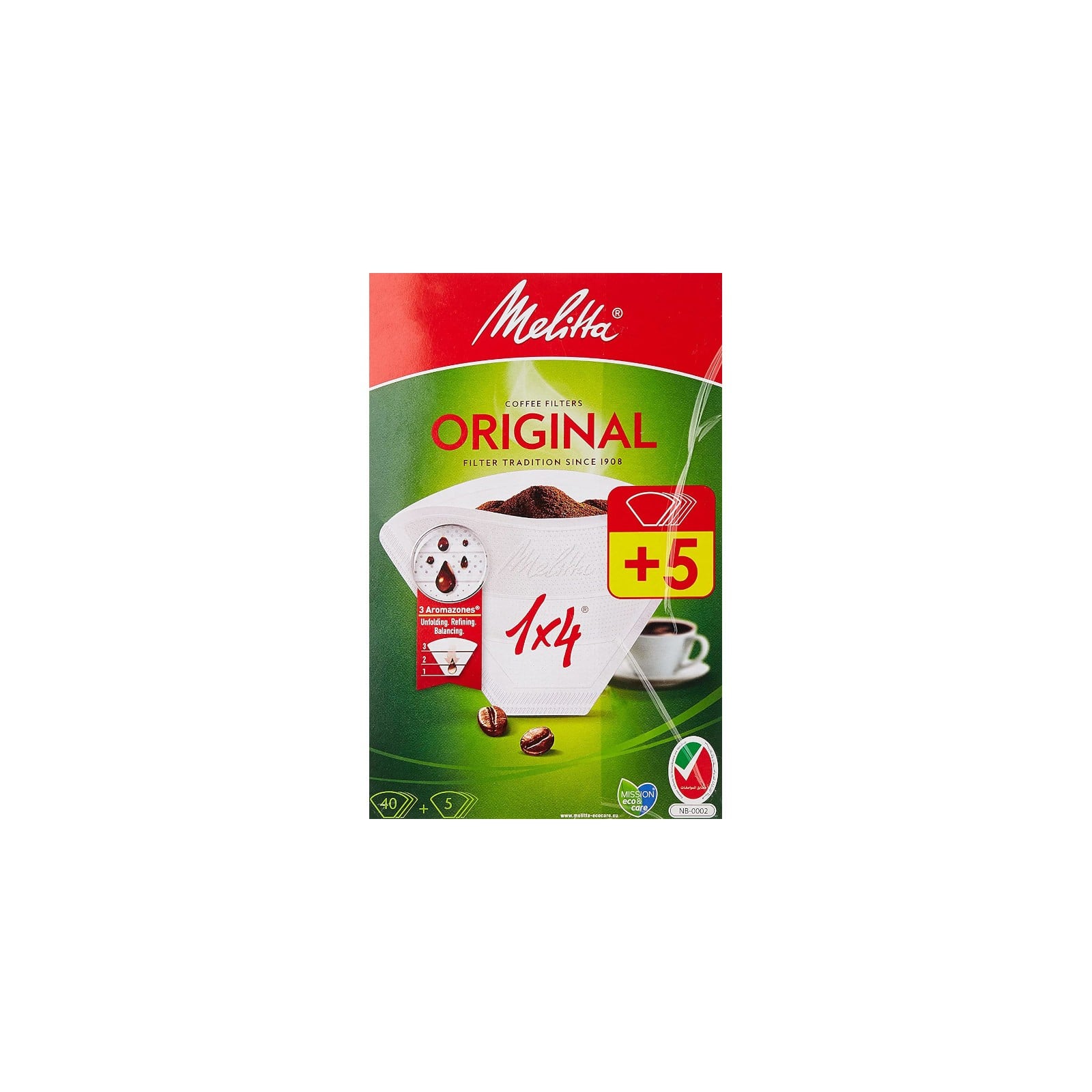 Melitta Φίλτρα Καφέ 1x4 - 40τμχ + 5τμχ Δώρο