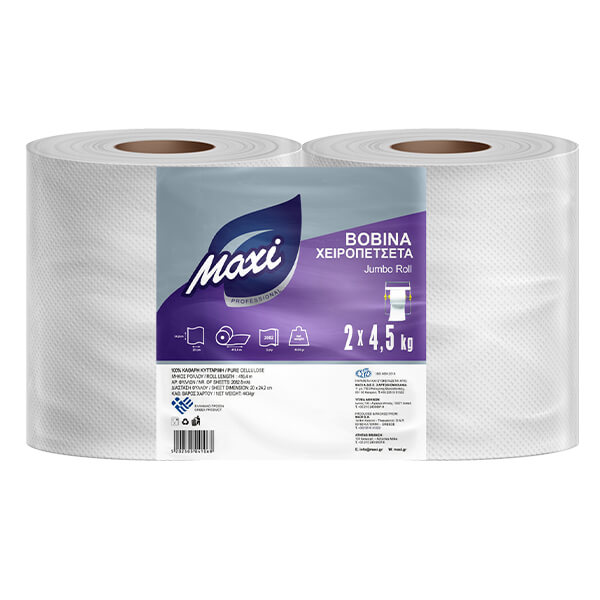 Maxi Χαρτί Βιομηχανικό 2x4.5kg (Βομπίνα Λευκή)