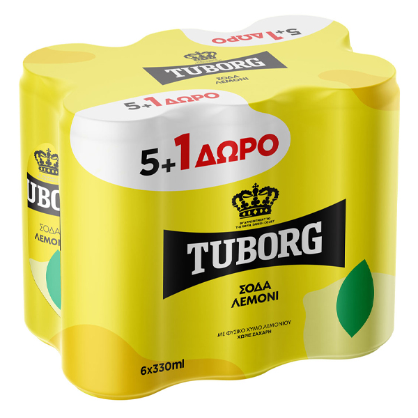 Tuborg Soda Lemon 330ML (5+1 Δώρο)
