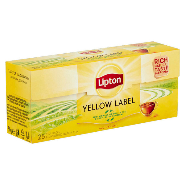 Lipton Μαύρο Τσάι Φακελάκι (25x2gr) - Yellow Label