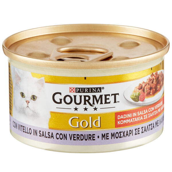 Gourmet Gold Γατοτροφή 85gr (Μοσχάρι) (Σε Σάλτσα Λαχανικών)