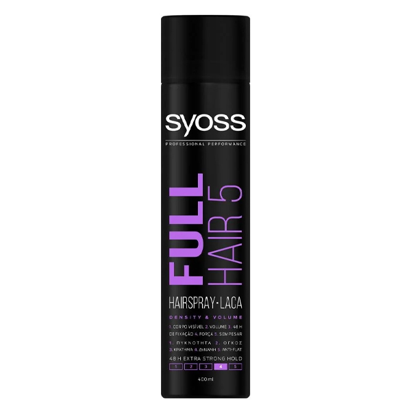 Syoss Hair Spray 400ml (No 4) Full Hair 5/Μωβ