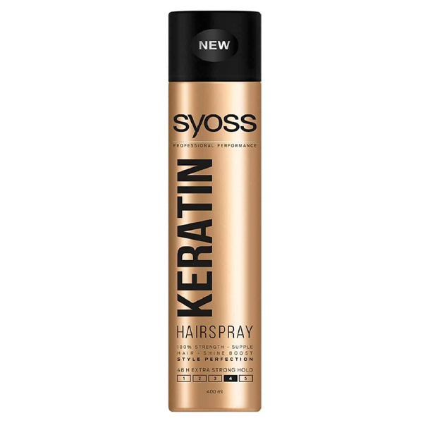 Syoss Hair Spray 400ml (No 4) Keratin/Χρυσό