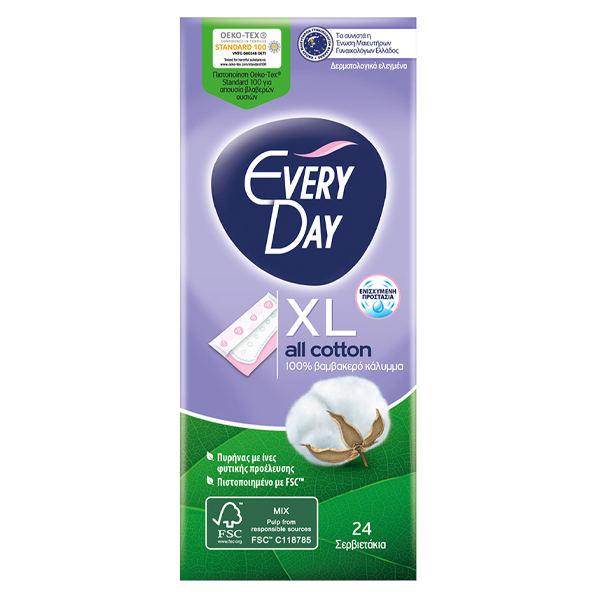 EVERYDAY Σερβιετάκια All Cotton Extra Long 24τεμ.