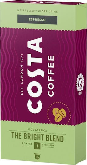 Costa Coffee Espresso Bright Blend - Κάψουλες Espresso Συμβατές Με Μηχανή Nespresso 10caps