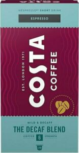 Costa Coffee Κάψουλες Espresso Blend Decaffeine Συμβατές Με Μηχανή Nespresso 10caps
