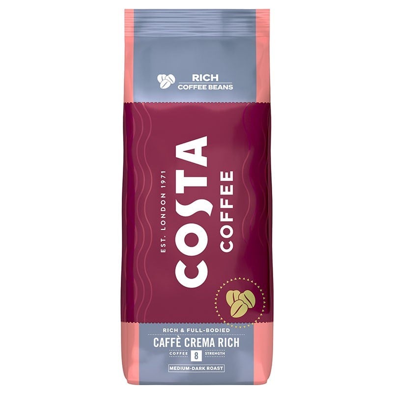 Costa Coffee Caffe Crema Rick Medium-Dark Roast 1KG Σε Κόκκους