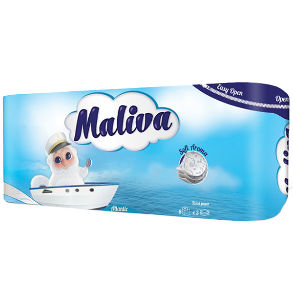 Χαρτί Υγείας Maliva 8 Ρολά 3φ Atlantic