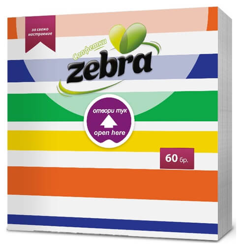 Zebra Χαρτοπετσέτα 60τεμ. (33x33cm) Easy Open