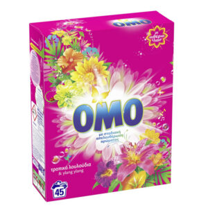 OMO Σκόνη Πλυντηρίου 45μεζ. (2,520kg) - Τροπικά Λουλούδια