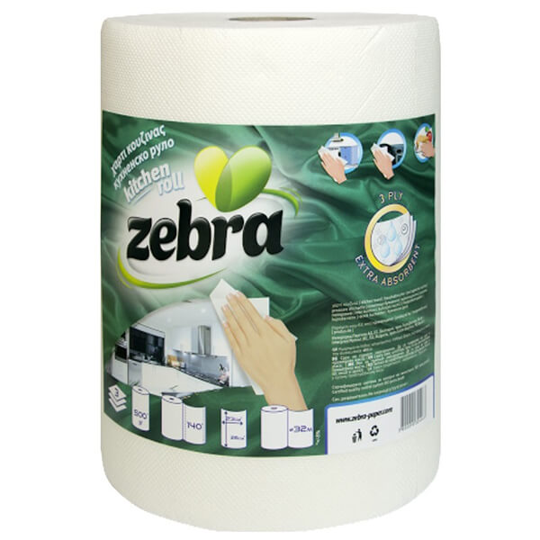 Zebra Χαρτί Κουζίνας 3Φ 500gr