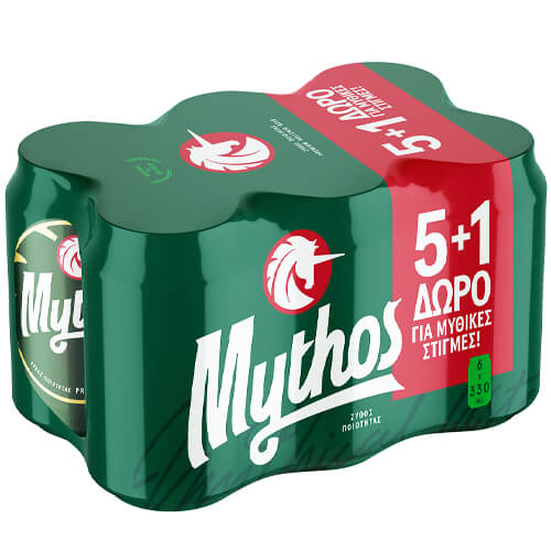 Μπύρα Κουτί Mythos 330ml 5+1 Δώρο