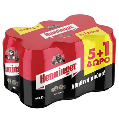 Henninger Μπύρα Κουτί 330ml vol 4.3% (5+1 Δώρο)