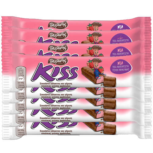Παυλίδη Kiss (25x27,5gr) - Γάλα & Φράουλα