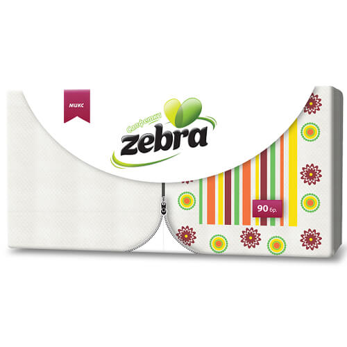 Zebra Χαρτοπετσέτα 90τεμ (33x33cm) - MIXED