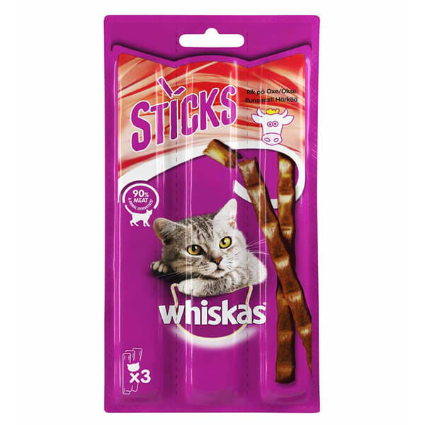 Whiskas Γατοτροφή Sticks 18gr (Μοσχάρι)