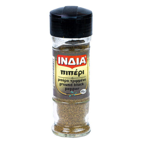 Ινδία Πιπέρι Μαύρο Τριμμένο 40gr (Γυάλινο Βάζο)