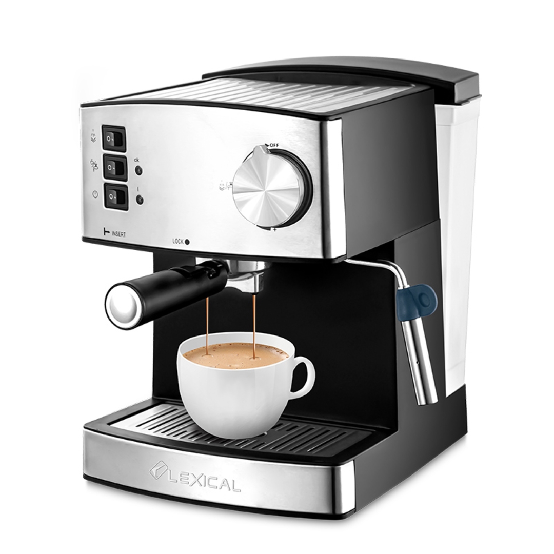 Lexical Μηχανή Espresso Αλεσμένου - LEM-0602 850W 1.5L Ασημί