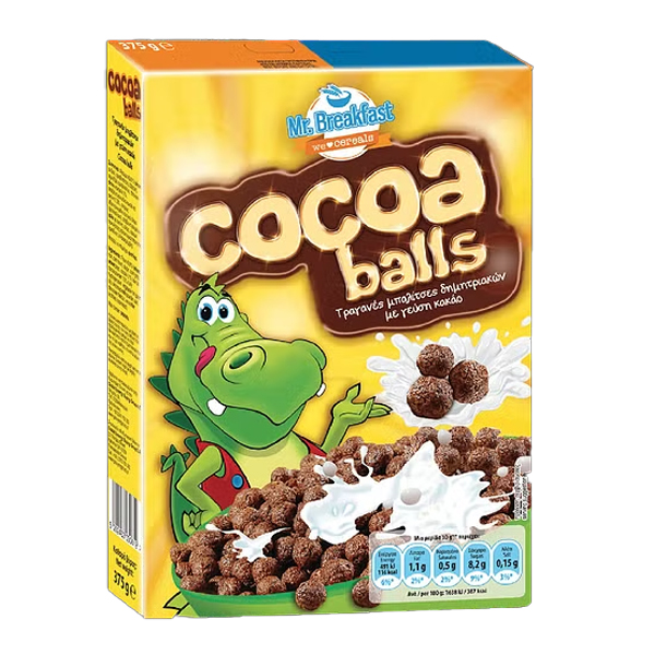 Mr.Breakfast Δημητριακά Cocoa Balls 375gr